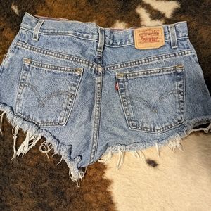 Vintage Levi's 550 high waist denim cut off shorts